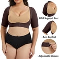 thumbnail image 3 of ANYFIT WEAR Women Plus Size Shapewear Upper Arm Shaper Short Sleeve Body Slimmer Compression Top, 3 of 7