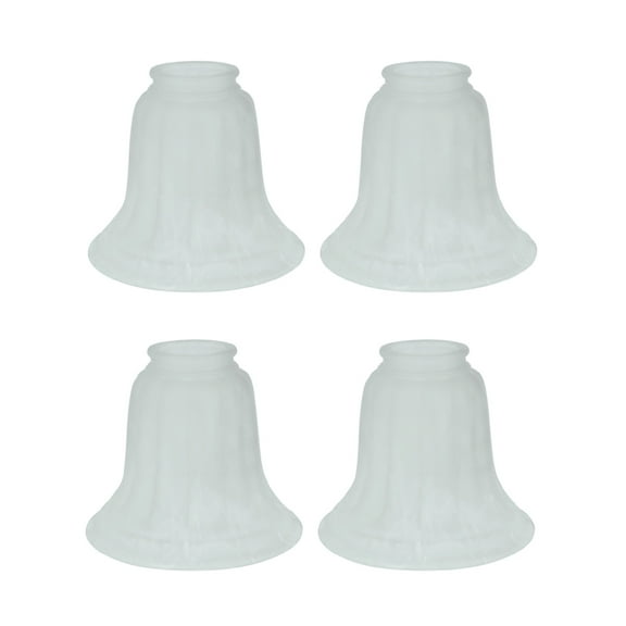 Aspen Creative 23008-4, Transitional Style Replacement Bell Shaped Faux Alabaster Glass Shade, 2 1/4" Fitter Size, 4 3/4" high x 5 1/2" diameter, 4 Pack
