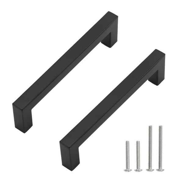 Tiradores para gabinete Redunest negro mate 160 mm de acero inoxidable
