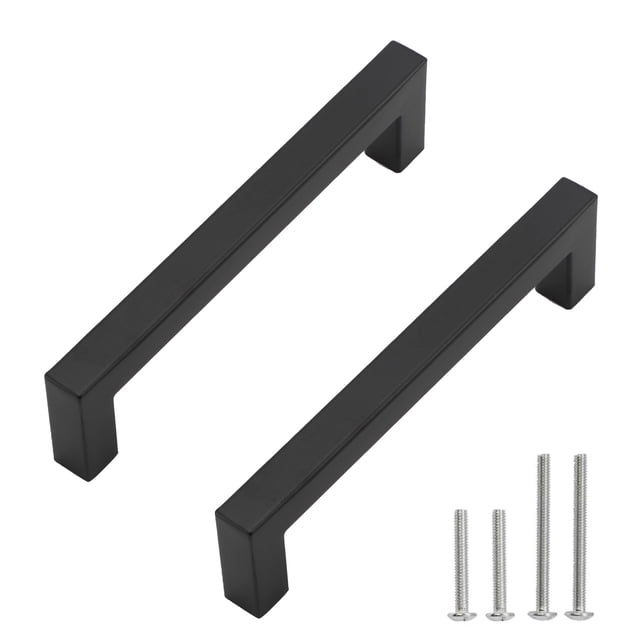 Tiradores para gabinete Redunest negro mate 160 mm de acero inoxidable
