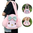 thumbnail image 4 of Bolso de felpa para axilas de otoño e invierno, bonito y suave bolso de hombro para uniforme JK para niñas, bolso de mano para mujer, conejo rosa, 4 of 12