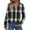 Black, variant on Women's Fashion Athleisure Long-Sleeve Plaid Print Stand-Collar Polo Shirt Top, Comfortable & Skin-Friendly & Breathable, Gifts for Women