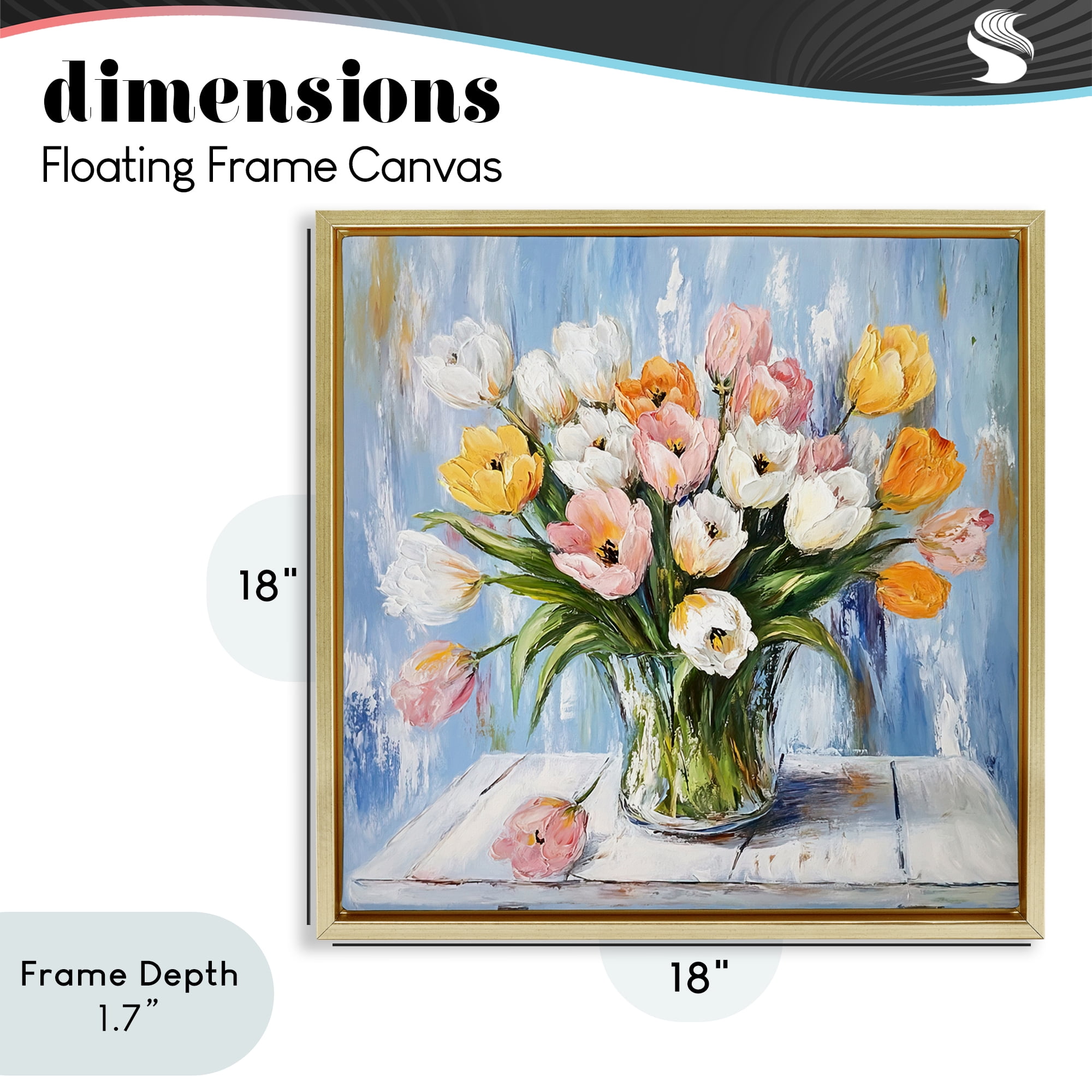 Stupell Industries Her Cottage Garden Tulips Gold Framed Floater Canvas Wall Art, design by Tina LeCour