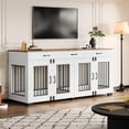 thumbnail image 5 of Dog Crate Furniture, 71'' XXL Indoor Dog Kennel for 2 Dogs with 3 Drawers and Removable Room Divider, Wooden Double Dog CrateTV Stand End Table with Double Doors for Large Medium Dogs, 5 of 8