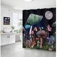 thumbnail image 2 of Mushroom Bathroom Shower Curtain Set with Non-Slip Rugs, Toilet Lid Cover and Bath Mat, Moon and Stars Shower Curtain with 12 Hooks, Durable Waterproof Shower Curtains for Bathroom Decor, 2 of 2