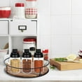 thumbnail image 3 of 3/2/1pcs Acacia Wood Lazy Susan Turntable Organizer Round Wooden Kitchen Countertop Rotating Spice Rack With Steel Sides 9/7/6 Inch Storage For Dining Table Cabinet Cupboard Pantry Refrigerator, 3 of 7