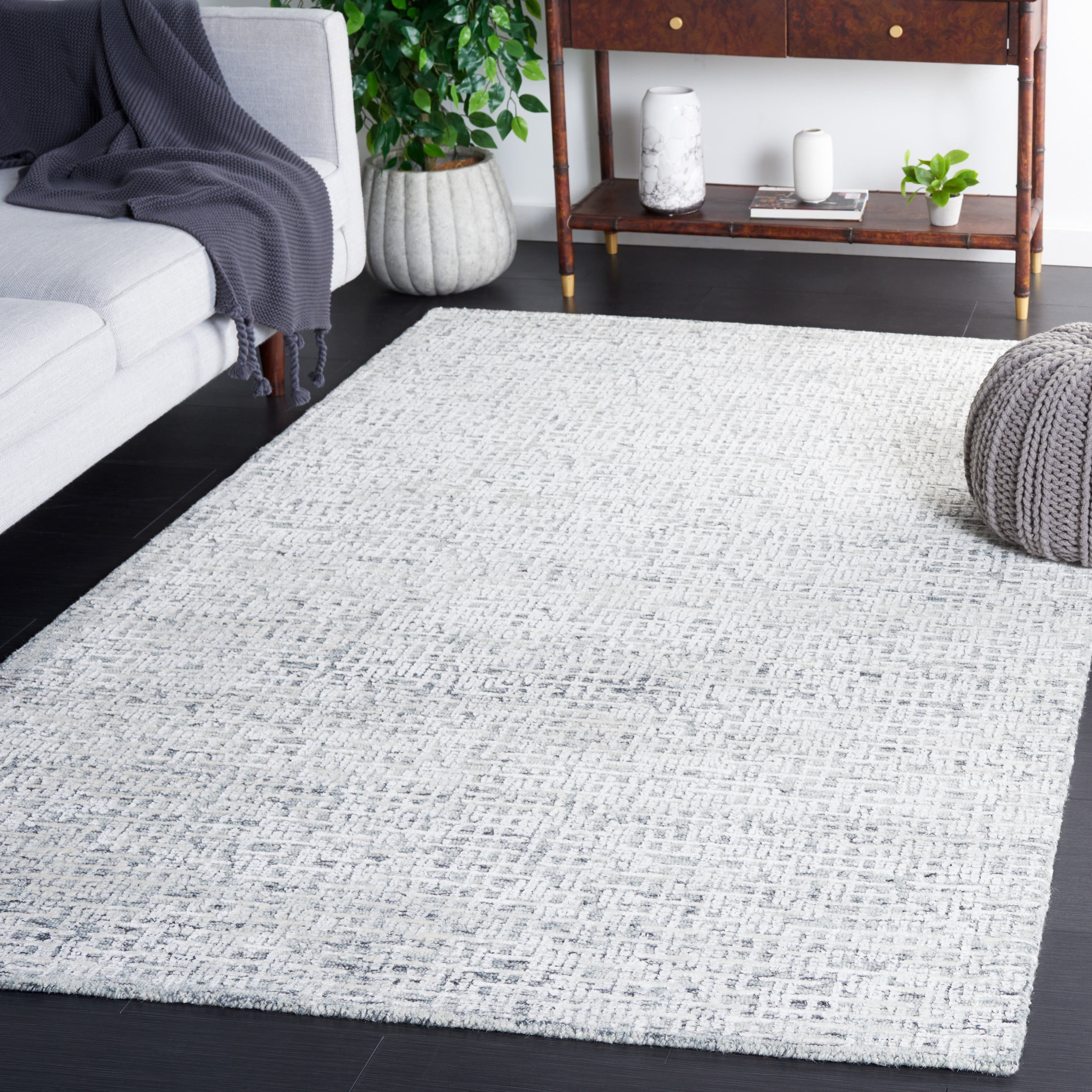 SAFAVIEH Glamour Ida Abstract Area Rug, Grey/Ivory, 3' x 5'