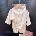 thumbnail image 2 of felwors Toddler Baby Girl Cotton Linen Button-up Pajamas Bear Print Long Sleeve Kid Sleepwear PJs Set(12-18 Months,Pink), 2 of 7