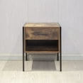 thumbnail image 4 of Kepooman Set of 2 Wooden Storage Cabinet, Farmhouse Nightstand Side End Table for Bedroom Living Room,Brown, 4 of 12