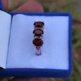 thumbnail image 4 of Garnet Ring, Silver Engagement Oval Cut Ring,Rose Gold Anniversary Ring,Three Gemstone Wedding Gift For Her, 4 of 5