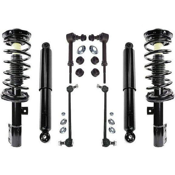 Front and Rear Shock Strut Coil Spring Sway Bar Link Kit - Compatible with 2010 - 2017 GMC Terrain (without 19-Inch Wheels, without Sport Suspension) 2011 2012 2013 2014 2015 2016