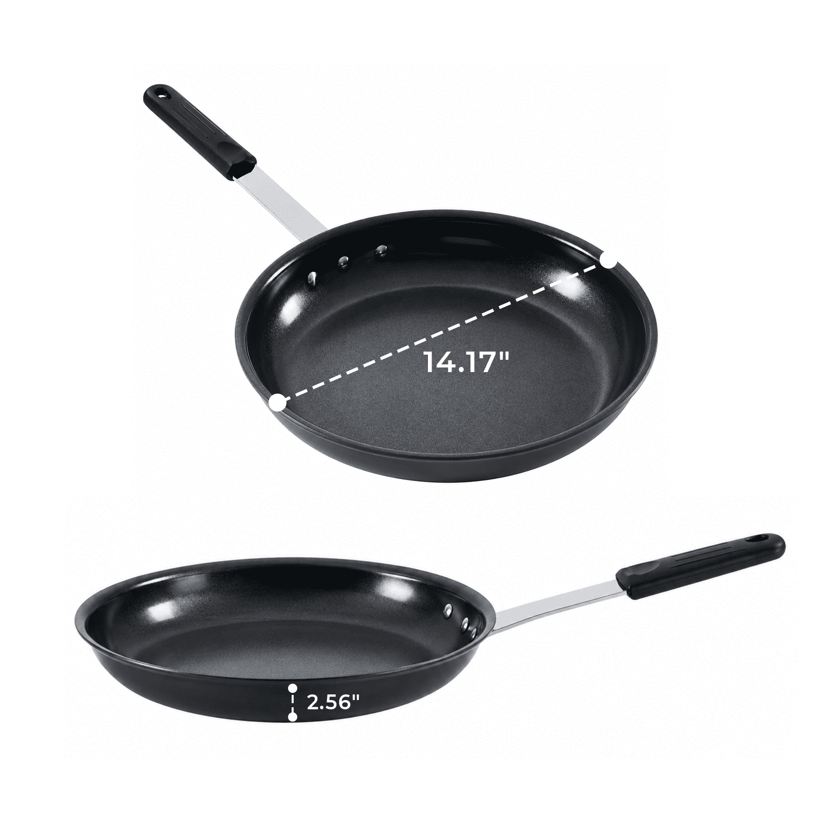 Alvantor Ceramic Nonstick Frying Pan, 8/10/12/14 inch, Aluminum Egg Pan with Stainless Steel Base, Oven Safe, Dishwasher Safe Skillet