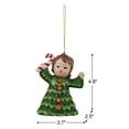 thumbnail image 4 of Mr. Christmas Set of 2 Vintage Christmas Kid Ornament - Candy Cane and Tree Girl, 4 of 4