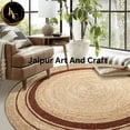 thumbnail image 3 of Jaipur Art And Craft Jute Braided Carpet Natural Area Rug Handmade Reversible for Home Interior (4x4 Sq Ft), 3 of 6
