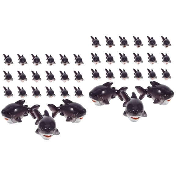 MERRYHAPY Set of 40 Black Marine Animal Figurines for Indoor Home Decor and Aquarium Decoration