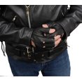 thumbnail image 5 of Milwaukee Leather SH195 Guantes de mano para motocicleta sin dedos con palma acolchada de gel perforado de cuero negro para hombre con nudillos abiertos - Mediano, 5 of 5