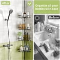 thumbnail image 4 of Corner Shower Caddy Tension Pole Adjustable 30.6-127.2 Inch, 4-Tier Rustproof Shower Organizer Shelf Rack, No-Drill Installation Bathroom Storage Shower Caddy Corner Pole, Black, 4 of 8