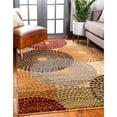 thumbnail image 2 of Unique Loom Barista Geometric Circles Area Rug 9' x 12' Rectangle Beige/Burgundy, 2 of 2