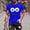 Blue, variant on Men's Cute Smiling Big‑Eye Cartoon Crew Neck Short Sleeve T‑Shirt, Breathable Summer Party Tops Red M