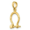 thumbnail image 5 of Diamond2Deal 10K Yellow Gold 3-D Shackle Link Screw Charm Pendant for Women (L- 0.79 inch, W- 0.52 inch), 5 of 7