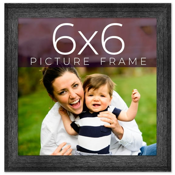 6x6 Frame Black Real Wood Picture Frame Width 1.5 inches | Interior Frame Depth 0.5 inches | Barn