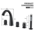 thumbnail image 7 of CASAINC 3 Handle Roman Bathroom Tub Faucet with Handheld Sprayer, Matte Black, 7 of 7