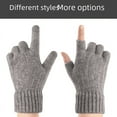 thumbnail image 2 of Guantes de invierno para pantalla táctil para hombre, cálidos para los dedos, acolchados, de lana jacquard, guantes tejidos para los dedos, 2 of 6