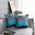 thumbnail image 5 of Throw Pillow Covers Modern Home Art Decor, 20 x 20 Inches Set of 2 Pillow Cases Decorative, Abstract Oil Painting Pillowcases for Bedroom, Living Room, Cushion Couch Sofa, Teal Grey, 5 of 6