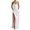 White, variant on Women's Slit Crisscross Back Maxi Cami Dress with Lace Up Detail 92% Polyester 8% Elastane Lightweight Evening Wear
