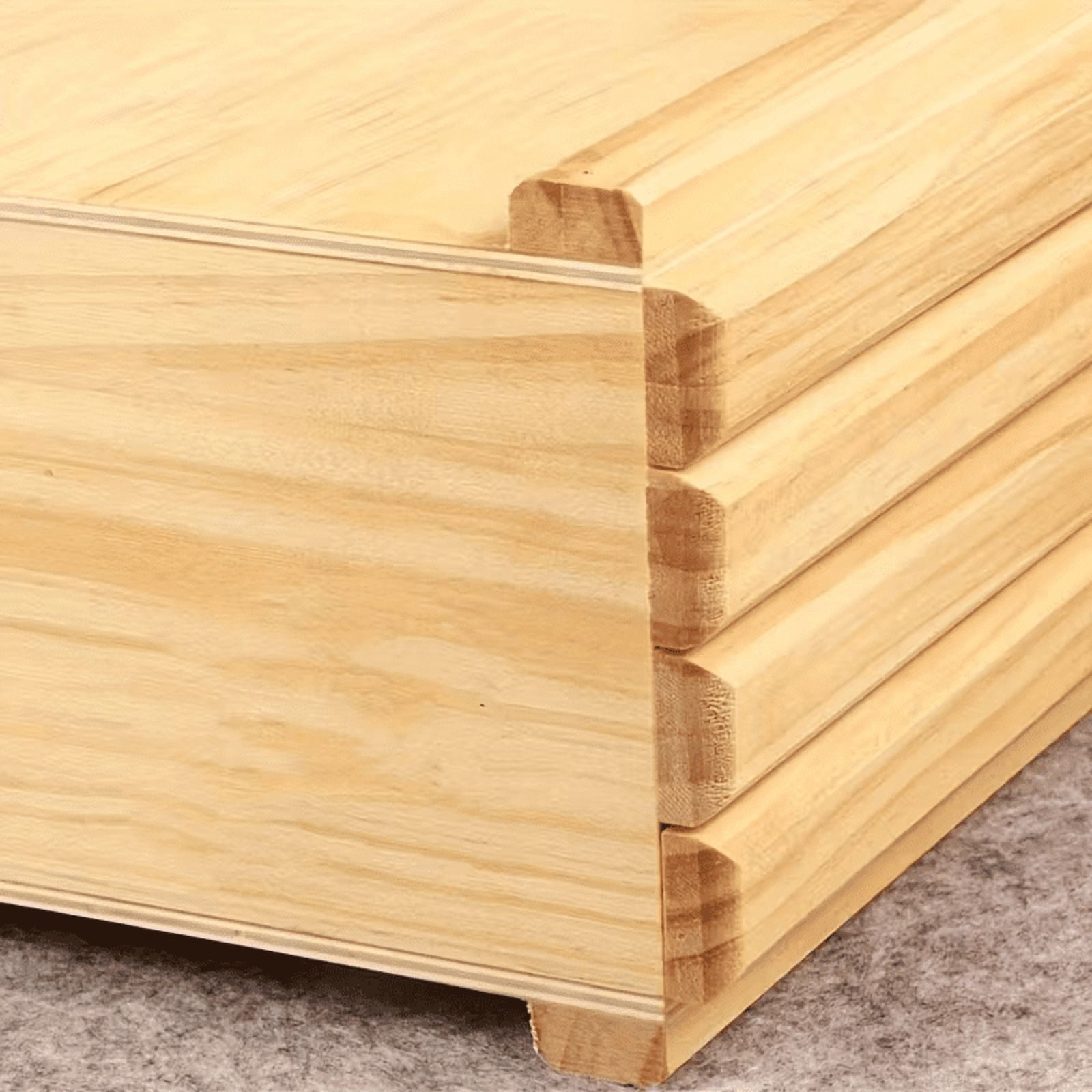 Wooden Art Supply Organizer, 4-Tier Drawer Storage Box, Natural Birch, Stackable Craft Caddy for Pencils Brushes Tools