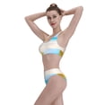 thumbnail image 5 of Bixox Coconut Palm Tree on Beach Pattern Two-Piece Sports Bikini with U-Shaped Top and High-Waist Bottom - Women's Swimwear with Removable Bra Pads, 5 of 7