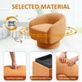 thumbnail image 5 of RoyalCraft Swivel Accent Chair with Ottoman Set of 2, 360°Swivel Barrel Chair with Footrest, Orange Velvet Upholstered Armchair and Ottoman Set, Modern Round Chair for Living Room, Bedroom, Office, 5 of 7
