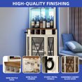 thumbnail image 2 of ModFusion 5-Tier 72" Tall Corner Shelf with LED Lighting, Adjustable Shelves, Mirror, Glass Rack, Wooden Wine Bar Cabinet, Display Kitchen Storage Organizer, Brown Walnut, 2 of 10