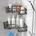 thumbnail image 2 of Estantes de Regadera para Baño, Organizador De Ducha De Esquina De Acero Inoxidable, Estantes de Regadera de Pared con Ganchos, Jaboner y Soportes para Cepillo, 2 of 4
