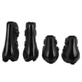 thumbnail image 1 of 4pcs Horse Leg Protector PU Shell Breathable Front Hind Horse Leg Boots for Any Weather ConditionsBlack L, 1 of 9