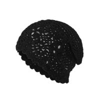 Women Cotton Slouchy Crochet Beret Handmade Cutout Floral  display picture 3