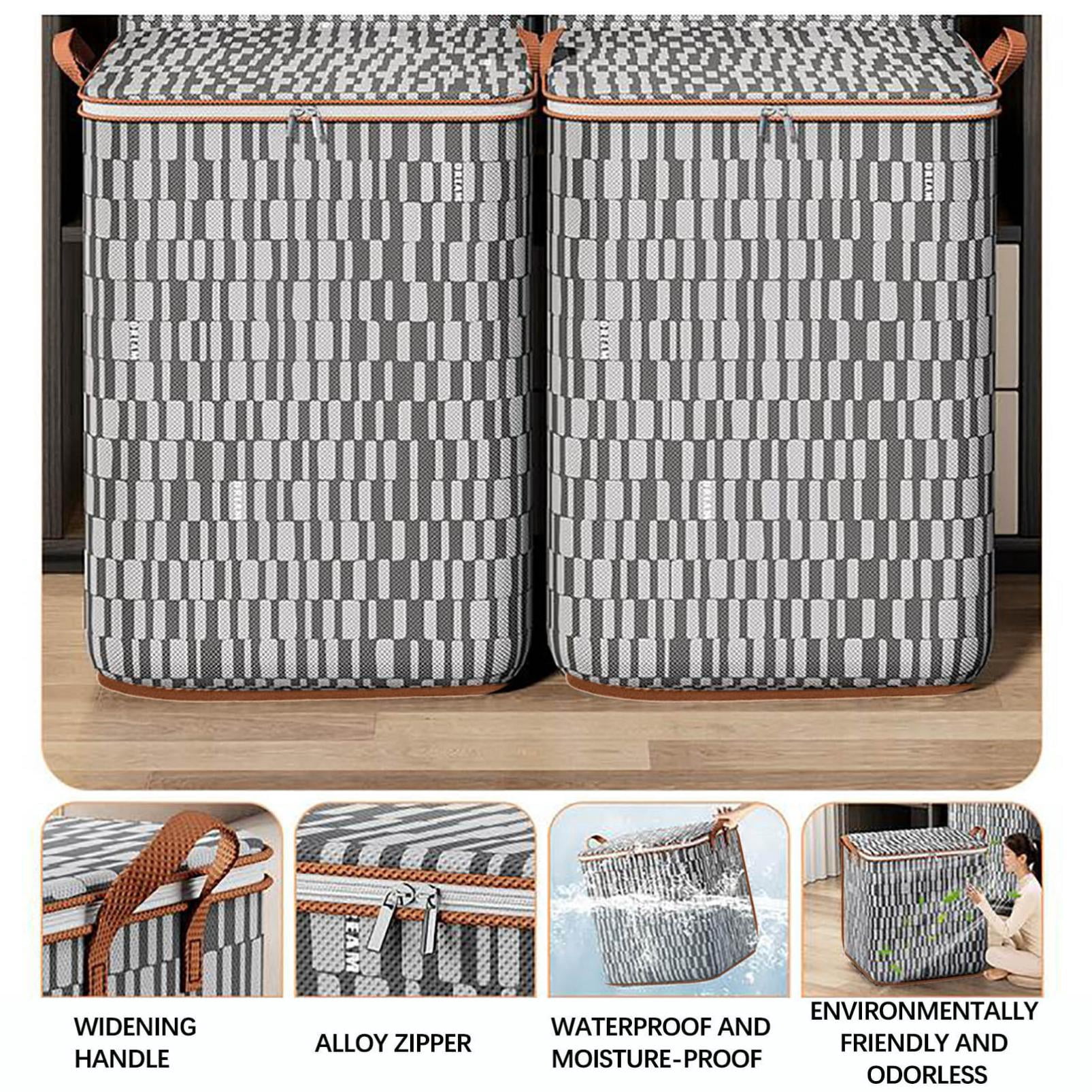 CSEONE Clearance Storage Bins with Lids Non-woven Zipper Storage Bag Foldable Moving Quilt Storage Basket Travel Large-capacity Clothing Storage Bag Organizers for Pillows Blankets Storage