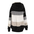 thumbnail image 4 of CCRFTGI Hoodie for Children Boys Girls 10-12 Sherpa Patchwork Fleece Lined Full Zip Hooded Sweatshirt Trendy Winter Spring Jacket Cozy Warm Sweatshirts Black 12-13 Years, 4 of 6
