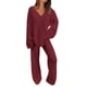 thumbnail image 1 of Conjunto de Suéter de Dos Piezas PRETTYGARDEN Rojo Vino XXL, 1 of 8