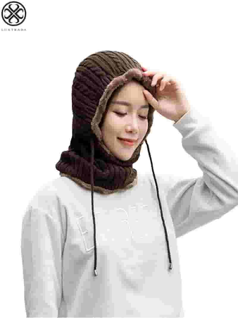 サマーセール ミニグランド バンドル Beanie Winter Womens Luxtrada Hat Conjoined Set Hat Scarf Clothing