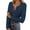 Navy, variant on Lenpel Long Sleeve Shirts for Women Trendy Scoop Neck Half Button Ribbed Knit Slim T-Shirts Basic Casual Tees Going out Tops(Yellow,X-Large)