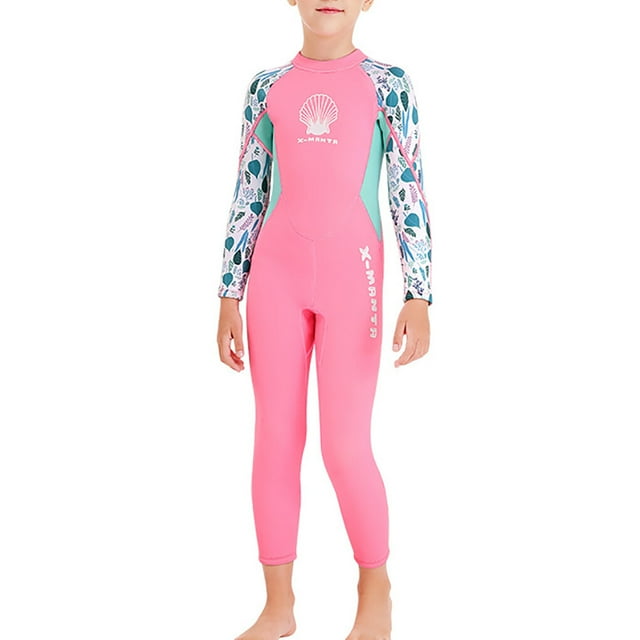 stanreset Combinaison de Plongée pour Enfants Portable Chaude Protection Solaire Flexible Bateau Plongée sous-Marine Rose TG