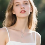 SISGEM 925 Sterling Silver Star Pendant Necklace for Women, Simple Hollow Double Star Pendant, Birthday Anniversary Jewelry Gift