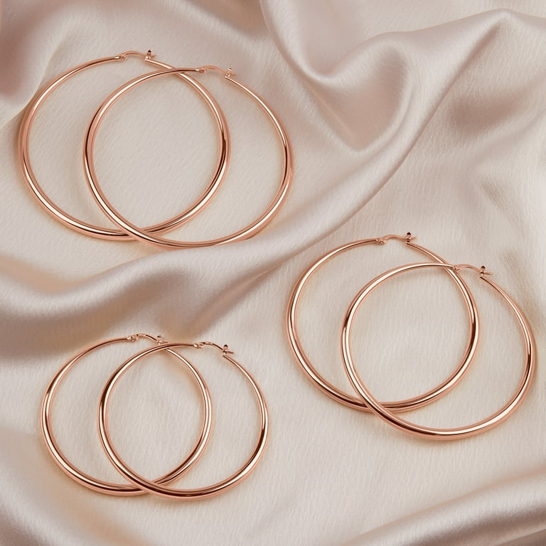 Geometric Hollow Hoop Earrings For Women - Pave Zirconia Copper Earrings, Elegant Everyday Jewelry Gift