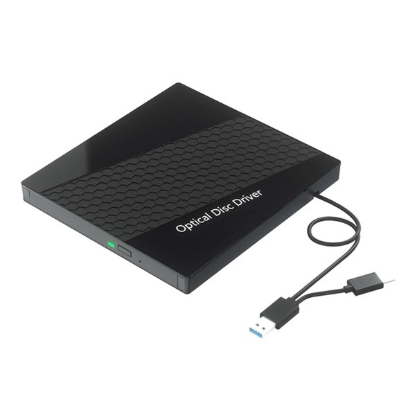 7-in-1 USB 3.0 Type C External CD DVD RW Optical Drive Portable DVD Player Burner Reader USB Hub ,Portable and Lightweight