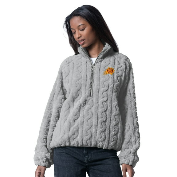 Women's G-III 4Her by Carl Banks Gray Phoenix Suns Champ Half-Zip Pullover