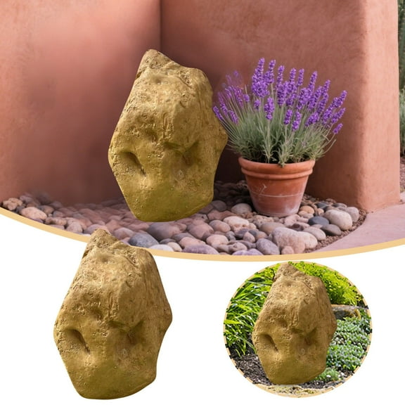 Artificial Landscape Rock Decorative Stone Grey Realistic Multipurpose Garden Decoration Yard Ornament, 13*9.84inch