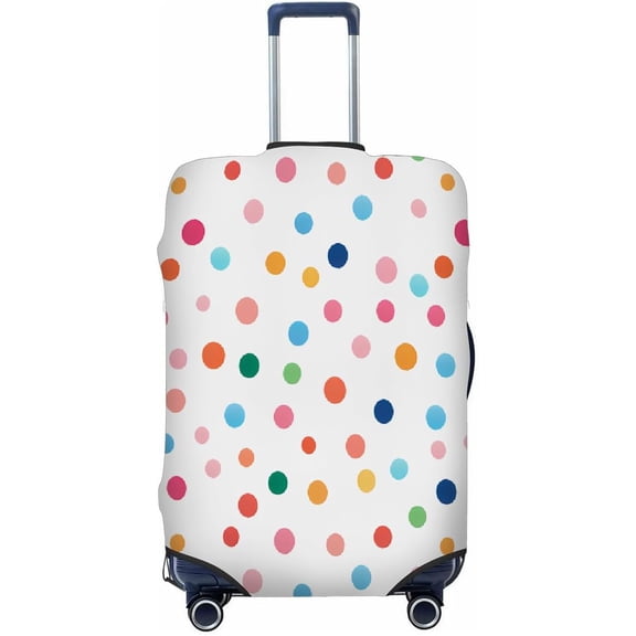 Coloful Polka Dot Pattern Stretchable Luggage Covers for Suitcase TSA Approved, Dust Proof and Scratch Resistant Travel Luggage Protector for Carry On (25-28 in)