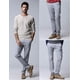 thumbnail image 3 of Pantalones ajustados entallados elásticos casuales para hombre en rojo, 3 of 6