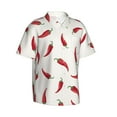 thumbnail image 2 of Disketp Hawaiian Shirts For Men,Chili Print Mens Casual Short Sleeve Button Down Shirts Beach Shirt, 2 of 8